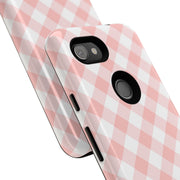 Chic Pink Gingham Google Pixel Phone Case for Tough Protection