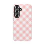 Stylish Pink Plaid Samsung Galaxy Tough Case for Smartphones