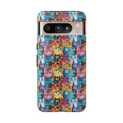 Colorful Cat Google Pixel Phone Case - Tough Cases for Pet Lovers