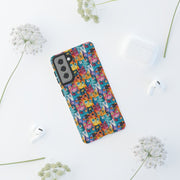 Colorful Cat Pattern Samsung Phone Case - Tough Cases for Cat Lovers