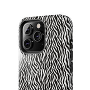 Zebra Print Tough Phone Case - Durable Protection for Style and Function