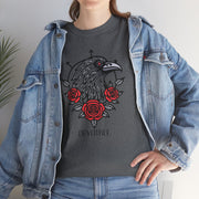 Devotree Unisex Heavy Cotton Tee - Vintage Eagle & Roses Graphic Shirt