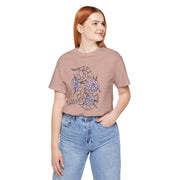 Serpent and Flower Graphic Unisex Tee - Nature-Inspired Design