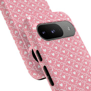 Pink Heart Pattern Tough Google Pixel Phone Case - Cute and Durable Protection