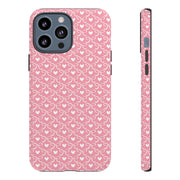 Pink Heart Pattern Tough iPhone Case - Durable Protection for Sweethearts