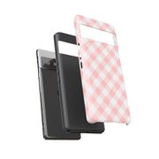 Chic Pink Gingham Google Pixel Phone Case for Tough Protection
