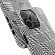 Chic Houndstooth Tough Phone Case - Stylish and Durable Protection