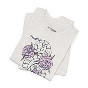 Botanical Snake Unisex Jersey Tee - Stylish Floral Design for Nature Lovers