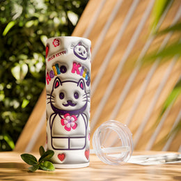 Hello Kitty 3d Tumbler with Straw - 20oz Cute Drinkware for Cat Lovers