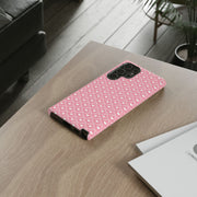 Cute Patterned Samsung Galaxy Phone Case - Tough Cases with Pink Hearts
