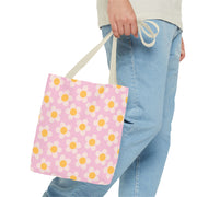 Cute Daisy Print Tote Bag for Spring Outings