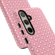 Cute Patterned Samsung Galaxy Phone Case - Tough Cases with Pink Hearts