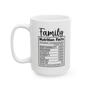 Whimsical Nutrition Facts Ceramic Mug - Fun Coffee Cup for Foodies and Diet Enthusiasts