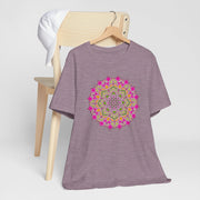 Luxe Mandala Unisex Jersey Tee - Vibrant Botanical Design