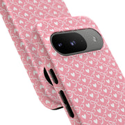 Pink Heart Pattern Tough Google Pixel Phone Case - Cute and Durable Protection