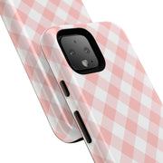 Chic Pink Gingham Google Pixel Phone Case for Tough Protection