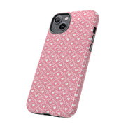 Pink Heart Pattern Tough iPhone Case - Durable Protection for Sweethearts