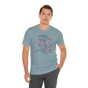Unisex Short Sleeve Tee with Snake and Floral Design - Trendy Casual Wear