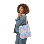 Pastel Tie-Dye Canvas Tote Bag with 5-Color Straps