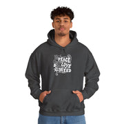 Peace Love Weed Unisex Hoodie - Cozy Cannabis Sweatshirt for Relaxed Vibes