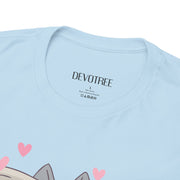 Cute Cat with Newspaper Unisex Heavy Cotton Tee - Fun and Cozy for Cat Lovers