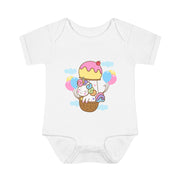 Cute Baby Bodysuit with Ice Cream and Balloons Design