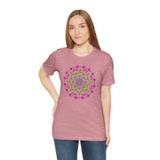 Luxe Mandala Unisex Jersey Tee - Vibrant Botanical Design