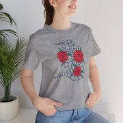Snake and Roses Unisex Jersey Tee - Stylish Graphic Tee for Nature Lovers