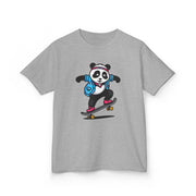 Skateboarding Panda Kids Tee - Fun Cotton T-Shirt for Active Kids