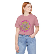Luxe Mandala Unisex Jersey Tee - Vibrant Botanical Design