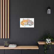 Adorable Cat and Dog Canvas Art - Cute Pet Lovers Wall Decor