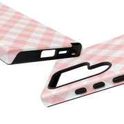 Stylish Pink Plaid Samsung Galaxy Tough Case for Smartphones