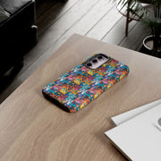 Colorful Cat Pattern Samsung Phone Case - Tough Cases for Cat Lovers