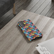 Colorful Cat Pattern Samsung Phone Case - Tough Cases for Cat Lovers