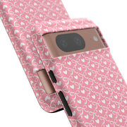 Pink Heart Pattern Tough Google Pixel Phone Case - Cute and Durable Protection