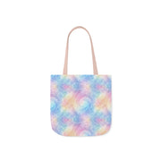 Pastel Tie-Dye Canvas Tote Bag with 5-Color Straps