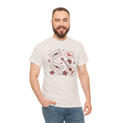 Retro Music Vibe Unisex Heavy Cotton Tee with Cassette and Guitar Design