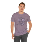 Unisex Short Sleeve Tee with Snake and Floral Design - Trendy Casual Wear