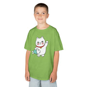 Cute Cat Graphic Kids Heavy Cotton Tee - Perfect for Animal Lovers