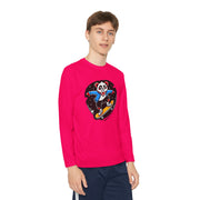 Youth Skateboarding Panda Long Sleeve Tee - Fun and Sporty Design for Active Kids