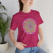 Luxe Mandala Unisex Jersey Tee - Vibrant Botanical Design