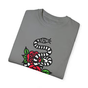 Devotree Snake & Roses Unisex Garment-Dyed T-Shirt