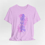 Bohemian Floral Snake Unisex Tee - Soft Pastel Color Shirt for Nature Lovers
