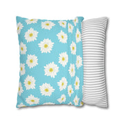 Daisy Print Square Pillowcase - Bright Floral Home Decor
