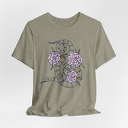 Floral Snake Unisex Jersey Tee - Stylish Graphic T-Shirt for Nature Lovers