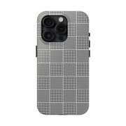 Chic Houndstooth Tough Phone Case - Stylish and Durable Protection