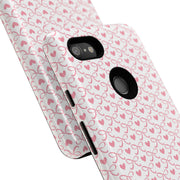 Pink Heart Pattern Google Pixel Tough Case - Stylish and Durable Phone Cover