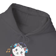 Cute Cat Music Lover Hoodie - Unisex Heavy Blend™ Sweatshirt
