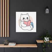 Cute Cat Reading Canvas Art - Perfect for Cat Lovers