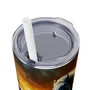 Majestic Horse Skinny Tumbler with Straw - 20oz Travel Cup